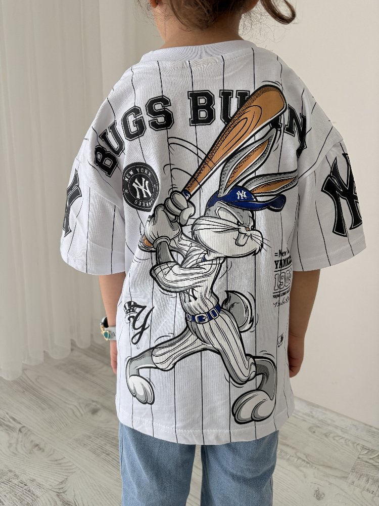 7-14 Yaş Çocuk- Bugs Bunny Beyaz Oversize