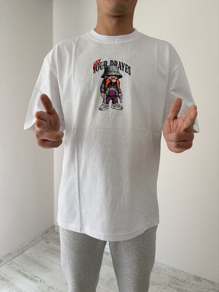 Yosemite Sam Oversize Beyaz Tişört