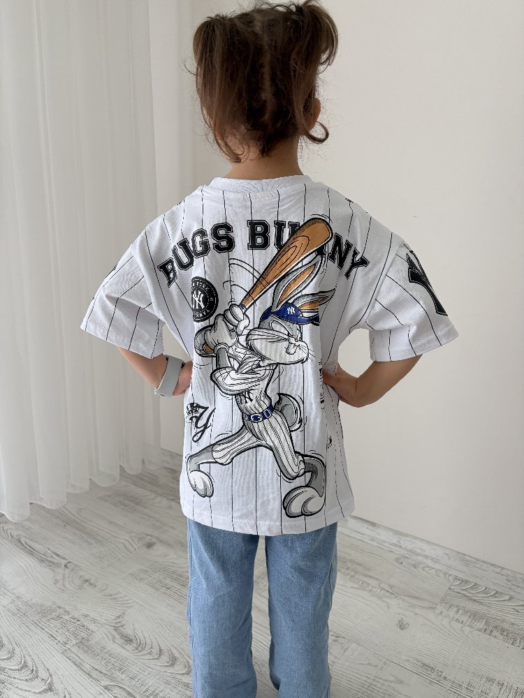 7-14 Yaş Çocuk- Bugs Bunny Beyaz Oversize