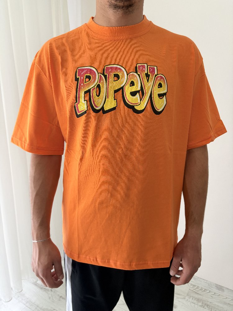 Popeye Oversize Turuncu Tişört