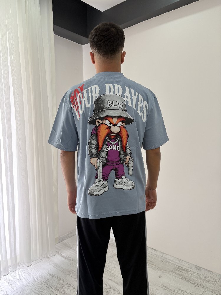 Yosemite Sam Oversize Açık Mavi Tişört
