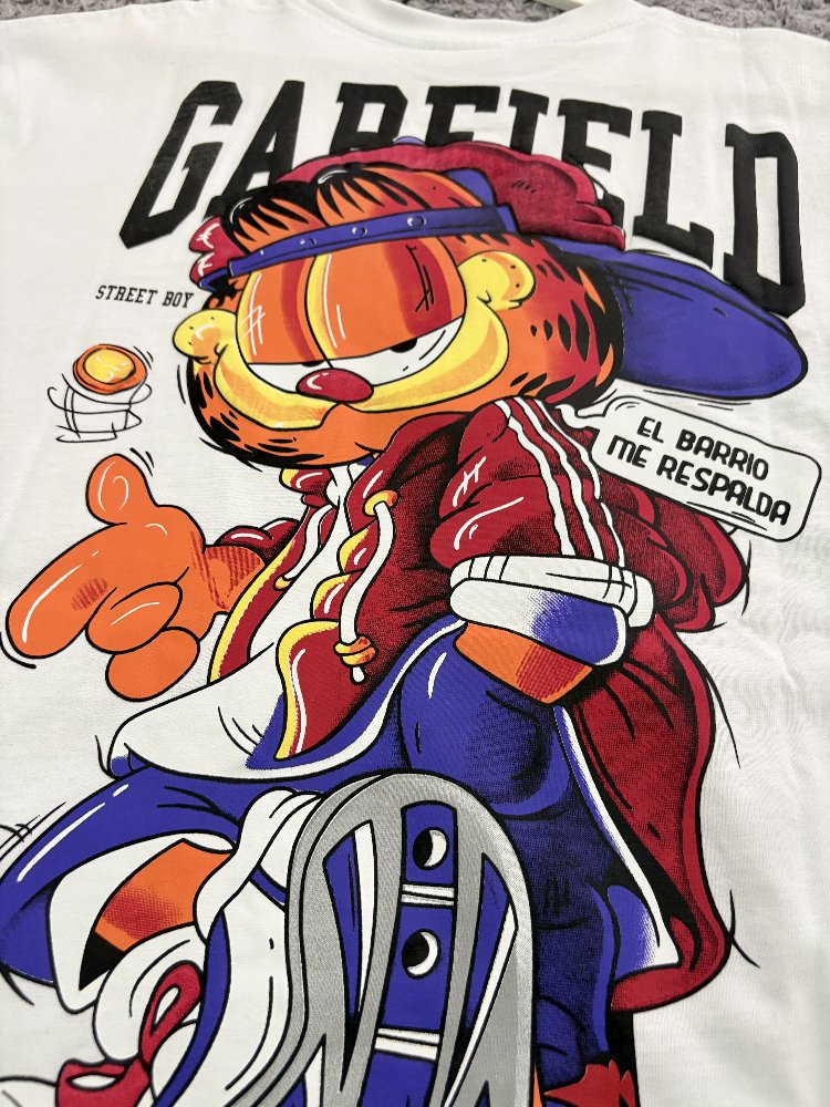 Garfield Oversize Beyaz Tişört