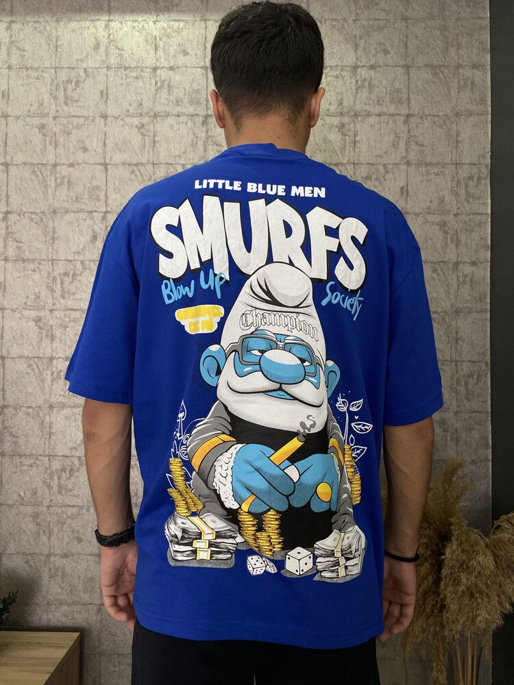 SMURFS TASARIMLI T-SHIRT 