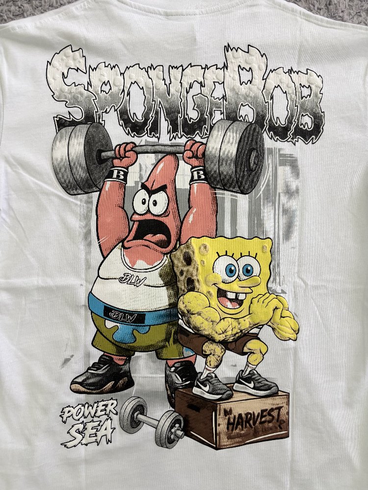 Sponge Bob Oversize Beyaz Tişört