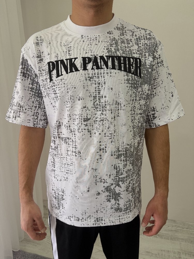 Pembe Panter Oversize Beyaz Tişört