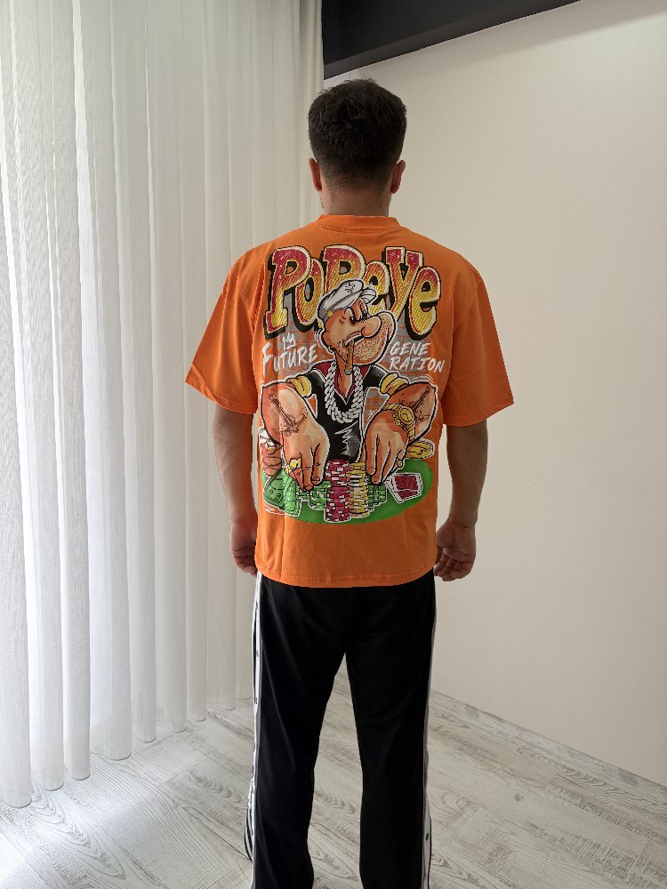 Popeye Oversize Turuncu Tişört