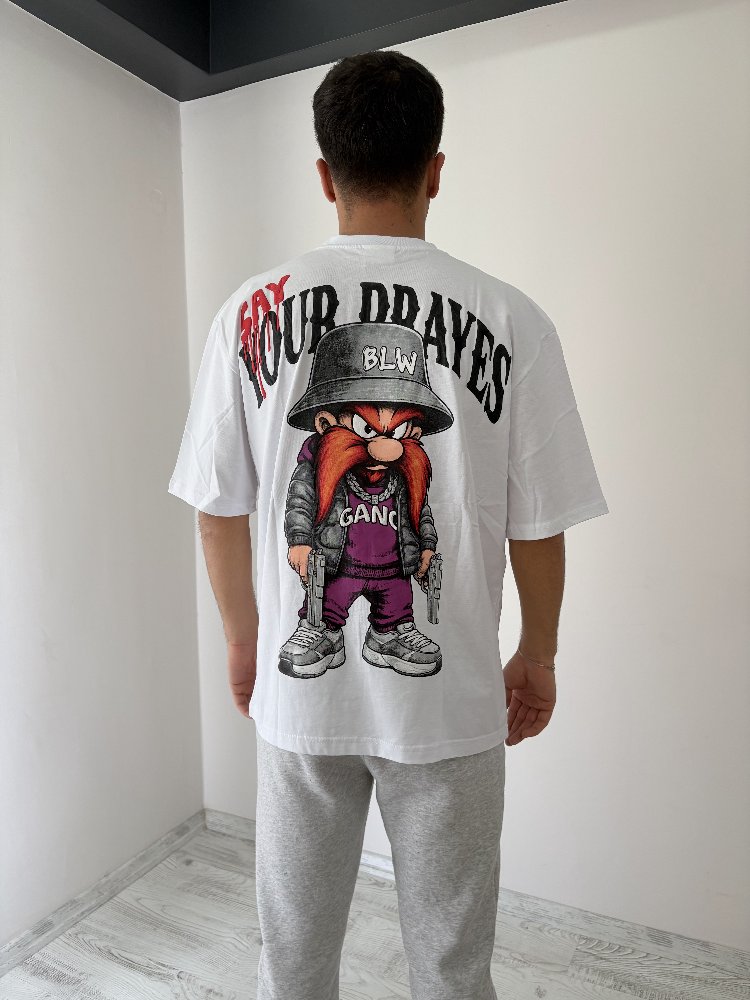 Yosemite Sam Oversize Beyaz Tişört