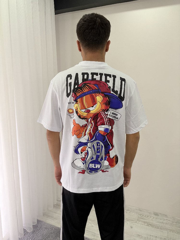 Garfield Oversize Beyaz Tişört
