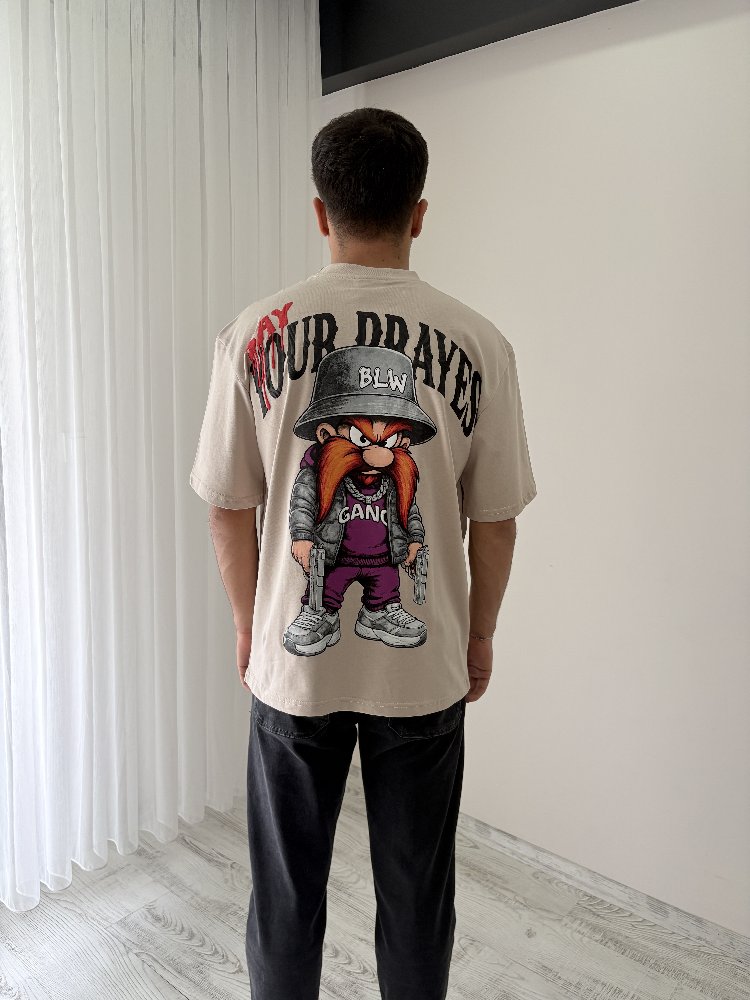 Yosemite Sam Oversize Kahverengi Tişört