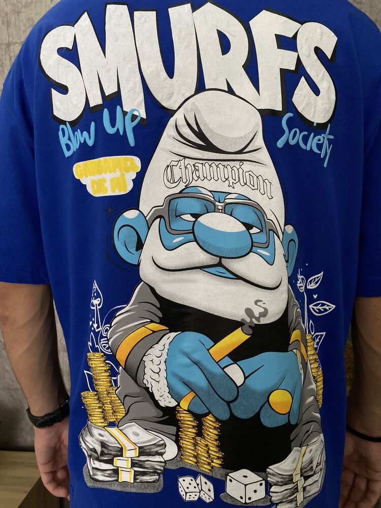 SMURFS TASARIMLI T-SHIRT 