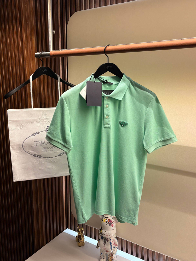 Prada Yeni Logo  Polo Yaka (3322-Nil Yeşili)
