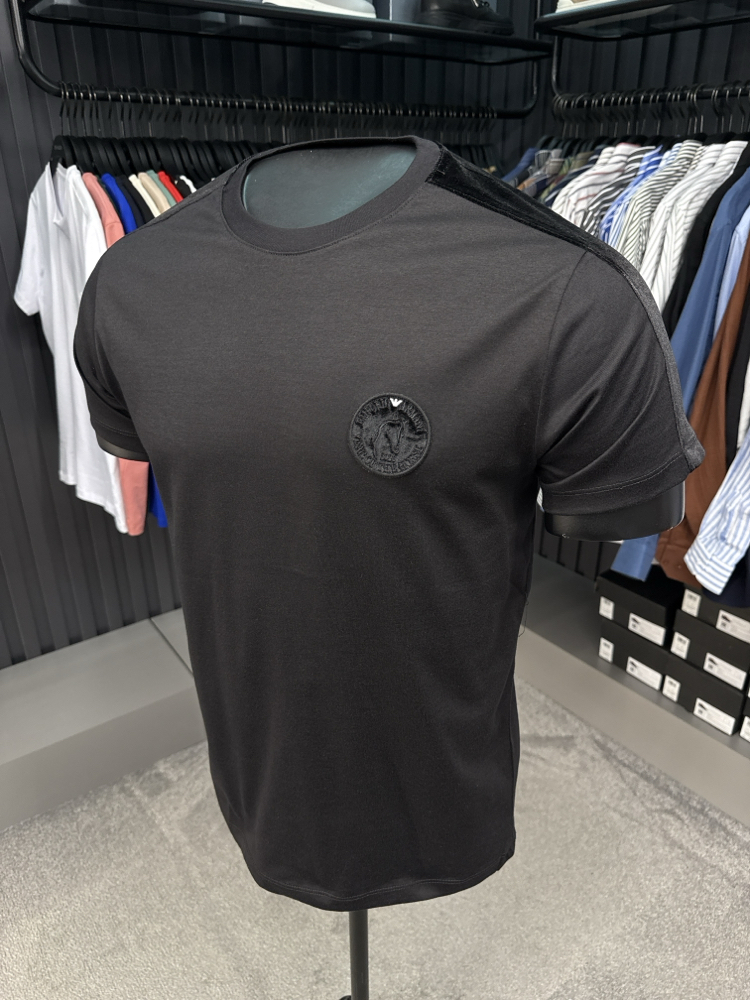 Emporıo Armani omuz detaylı T-shirt (26508-Siyah)