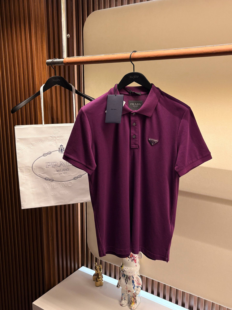 Prada Yeni Logo Polo Yaka (3322-Mürdüm)