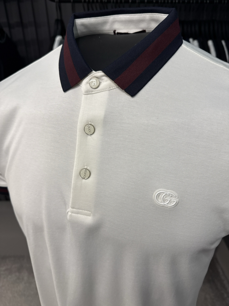 İthal Gucci Polo Yaka  Kırışmayan Kumaş (0112-beyaz)