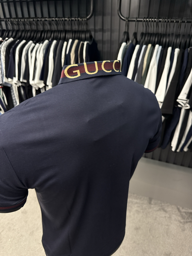 İthal Gucci Polo Yaka Kırışmayan Kumaş (0112-lacivert)