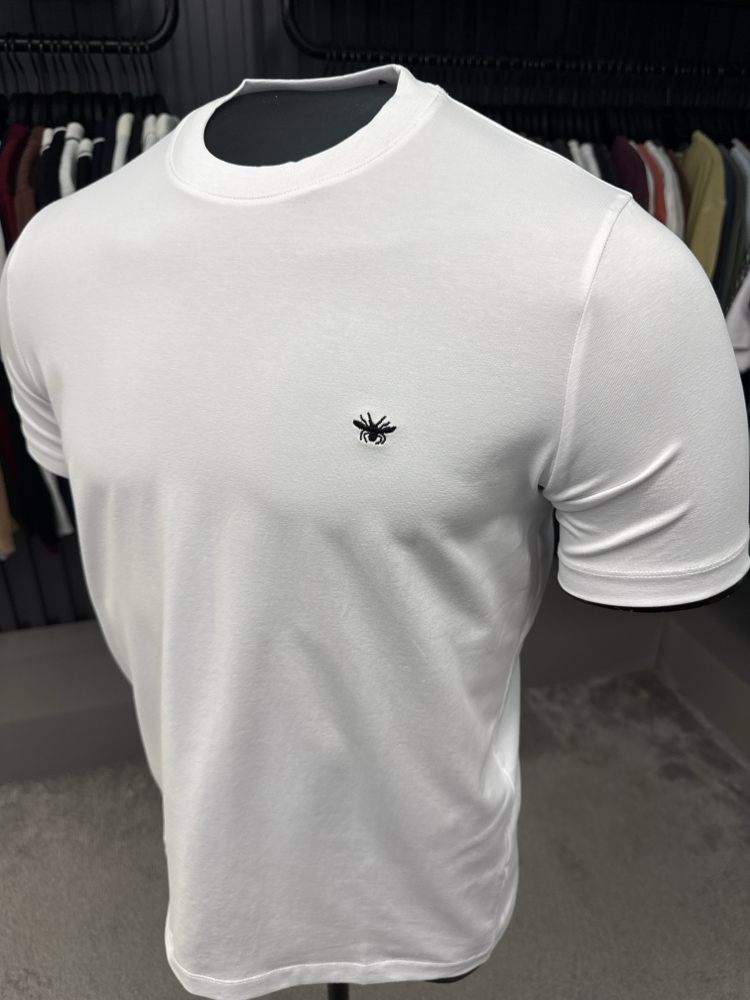 İthal Dior Kırışmayan Kumaş T-shirt (388-Beyaz)