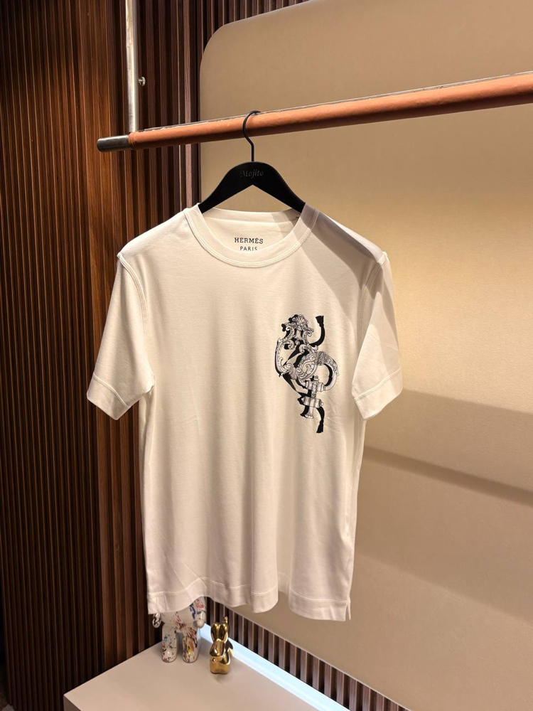 İthal Hermes T-shirt (4568-Beyaz)