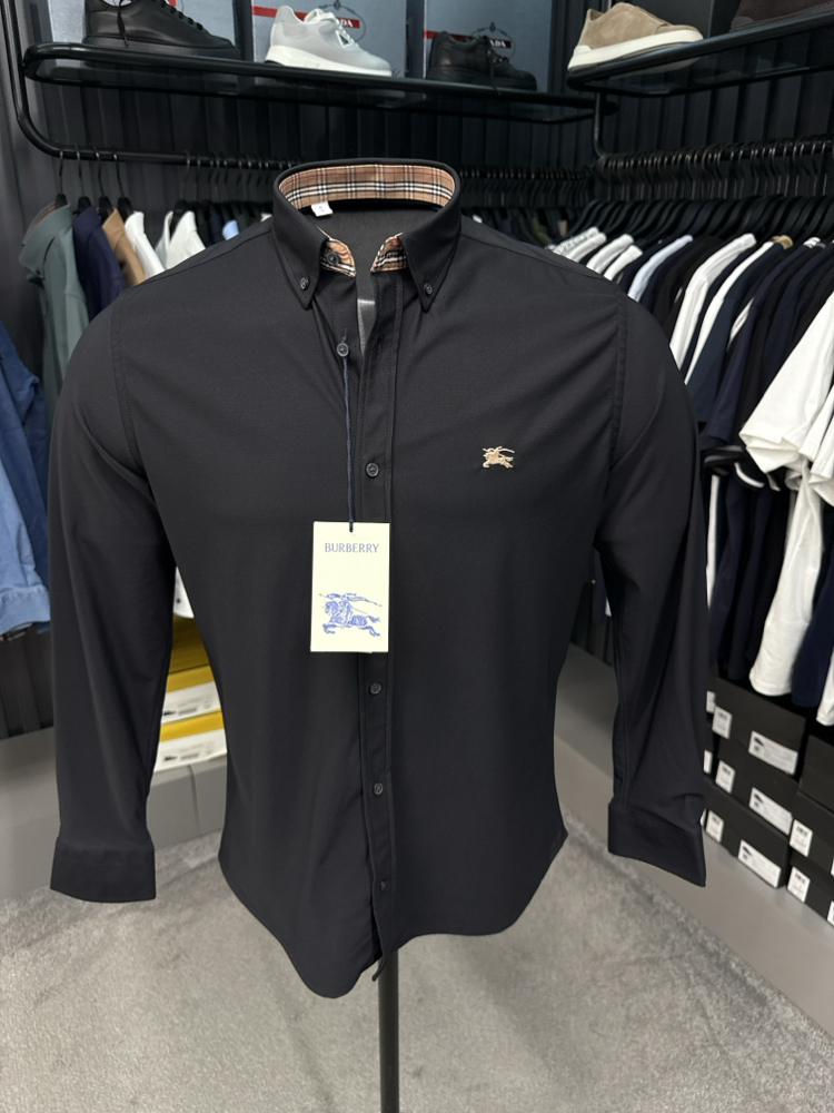 OUTLET ÜRÜNÜ Burberry İthal Kırışmayan Kumaş Gömlek (3911-siyah)