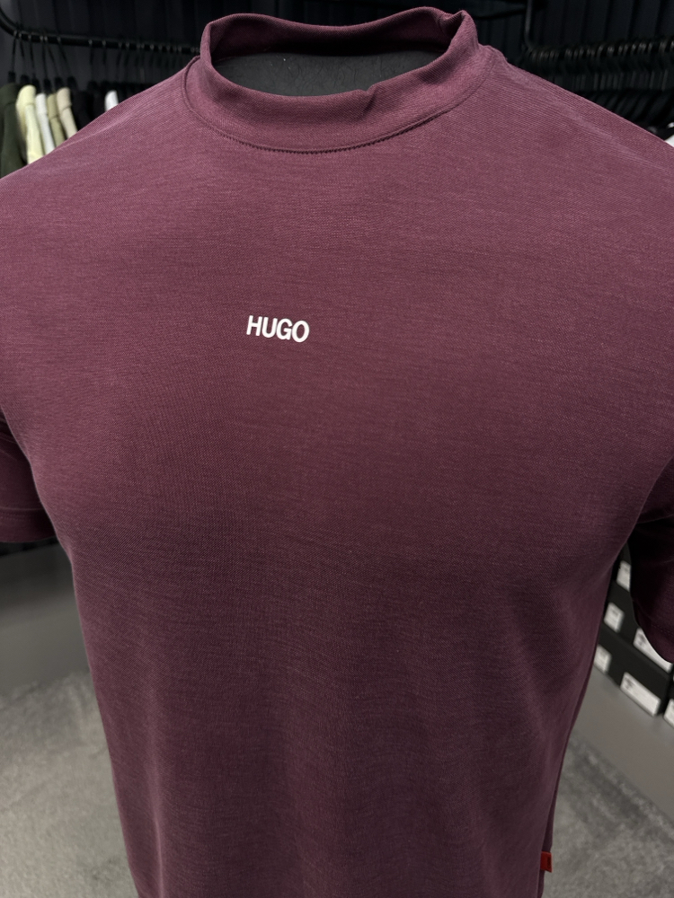 Hugo Boss Yıkamalı Kumaş T-shirt (9017-Bordo)