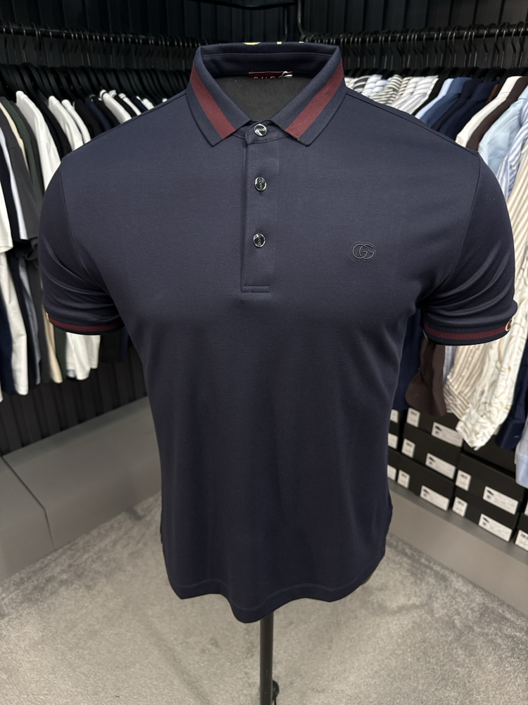 İthal Gucci Polo Yaka Kırışmayan Kumaş (0112-lacivert)
