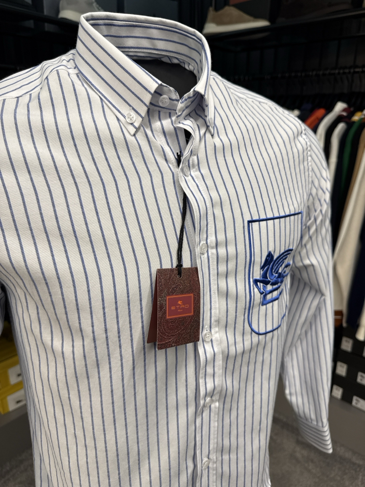  Etro Çizgili Gömlek (2131-Mavi)