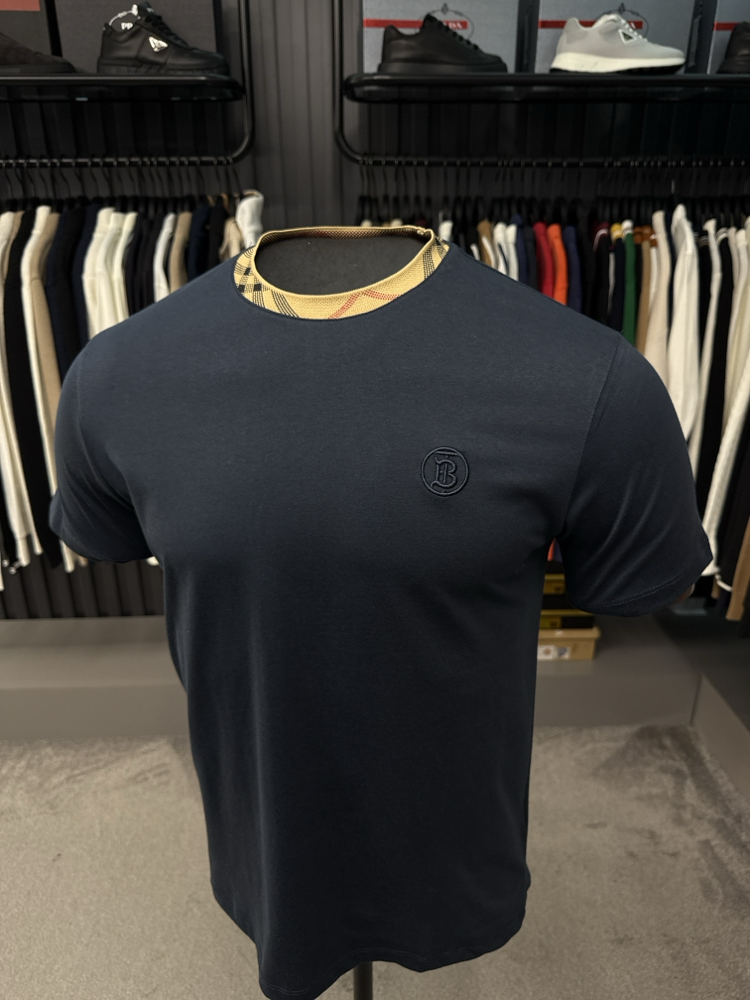 Burberry yaka detaylı T-shirt (261502-lacivert )