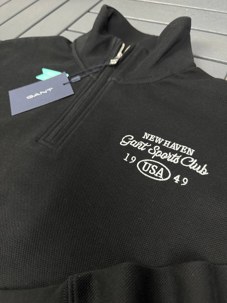 KADIN Gant Yarım Fermuarlı Sweat (55011-Siyah)