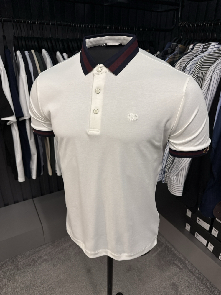 İthal Gucci Polo Yaka  Kırışmayan Kumaş (0112-beyaz)