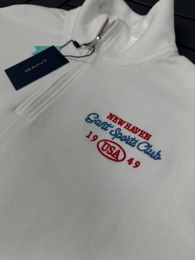 KADIN Gant Yarım Fermuarlı Sweat (55011-Beyaz)