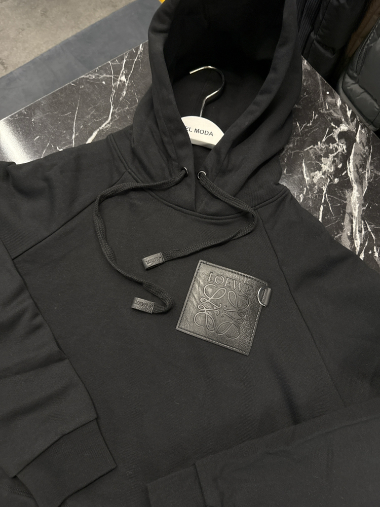 KADIN LOEWE Crop Kapüşonlu Sweat (Siyah)