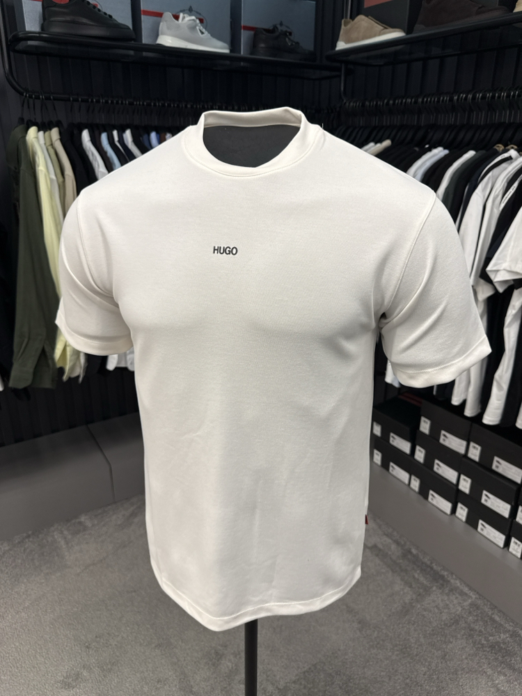 Hugo Boss Yıkamalı Kumaş T-shirt (9017-Bej)