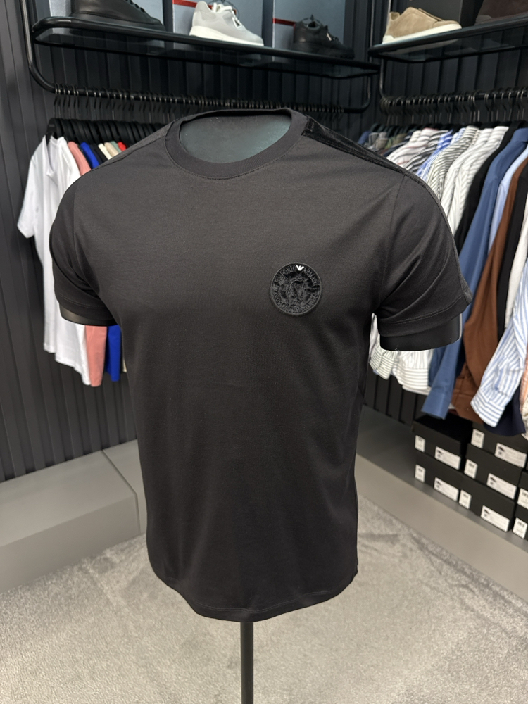 Emporıo Armani omuz detaylı T-shirt (26508-Siyah)