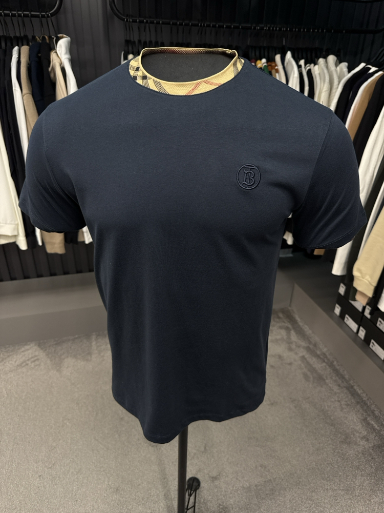 Burberry yaka detaylı T-shirt (261502-lacivert )