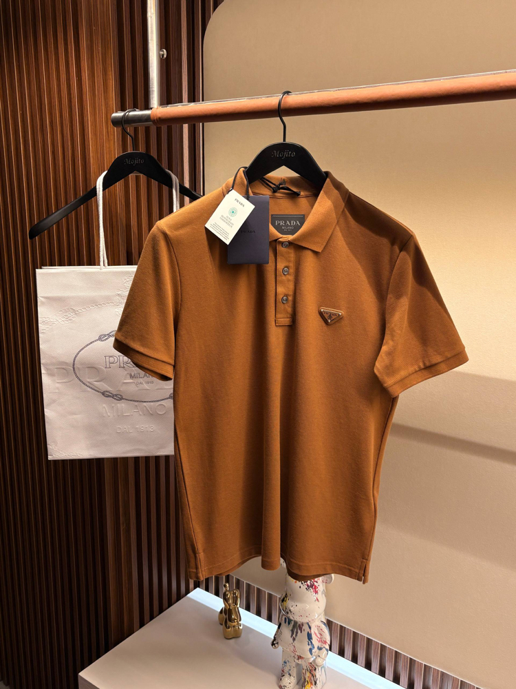 Prada Yeni Logo Polo Yaka (3322-Taba)