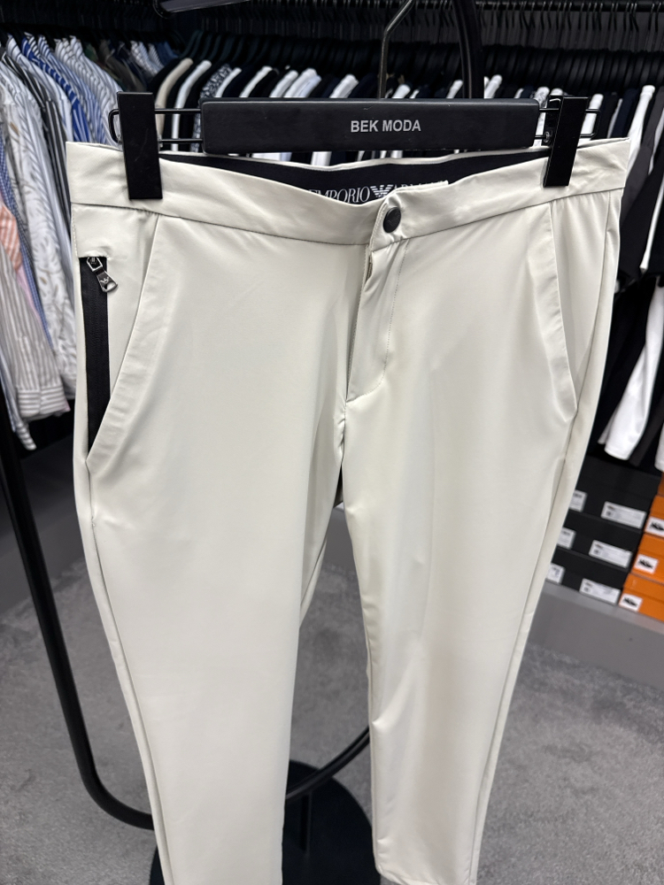 İthal Emporio Armani Kırışmayan Kumaş Jogger Pantolon(1087-Bej)