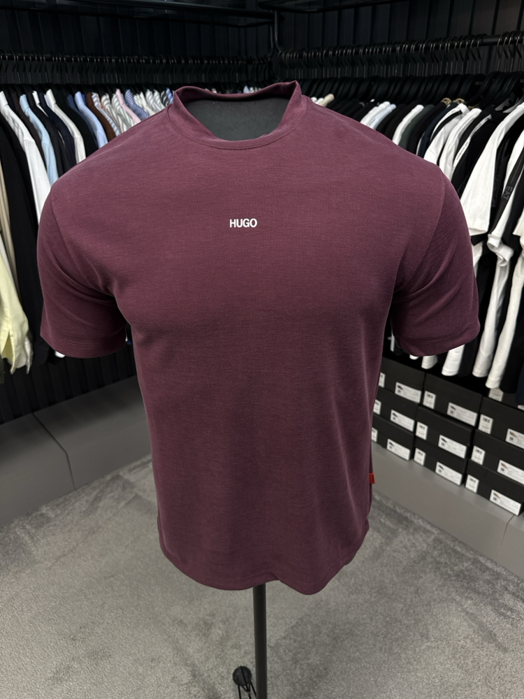 Hugo Boss Yıkamalı Kumaş T-shirt (9017-Bordo)