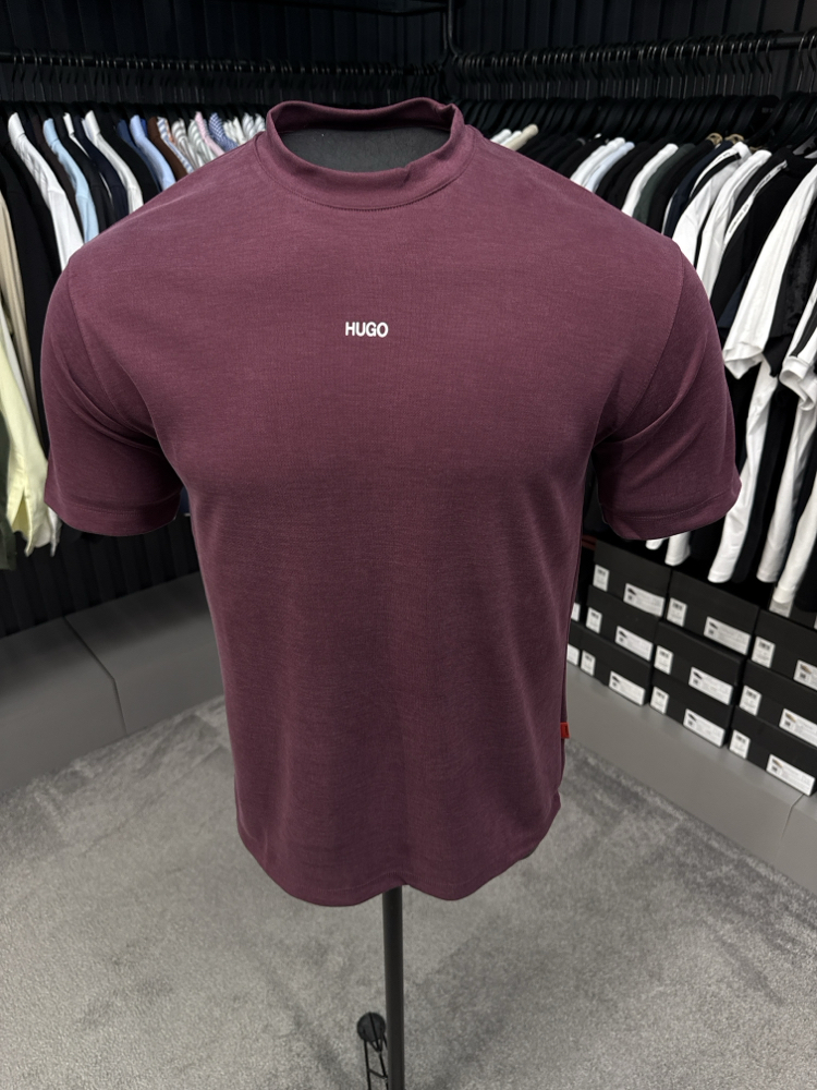 Hugo Boss Yıkamalı Kumaş T-shirt (9017-Bordo)