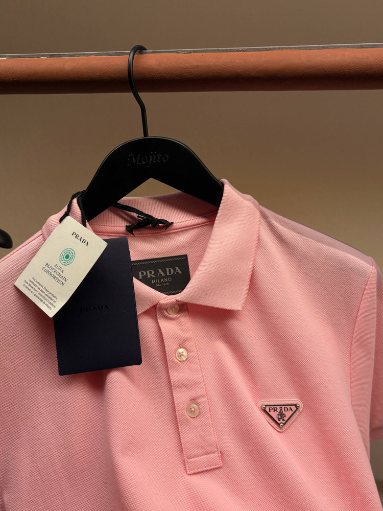 Prada Yeni Logo  Polo Yaka (3322-Pembe)