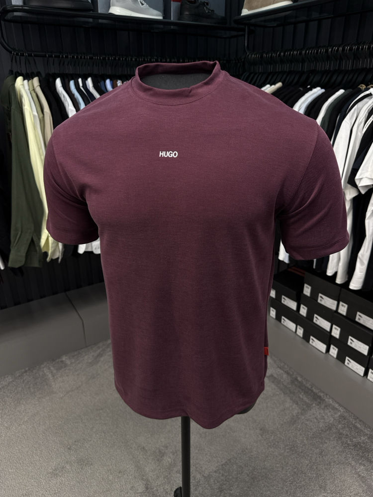 Hugo Boss Yıkamalı Kumaş T-shirt (9017-Bordo)