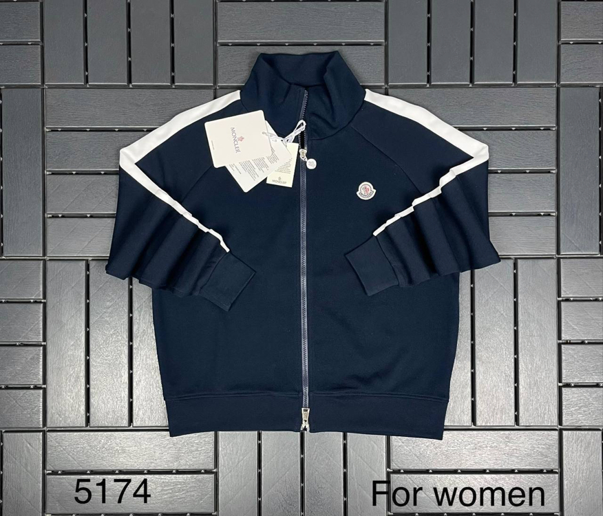 KADIN MONCLER Tam Fermuarlı Sweat  (5174-Lacivert)