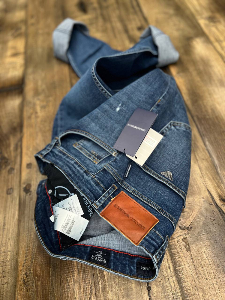 Emporio Armanı Kot Pantolon (1125-Mavi Destroy)