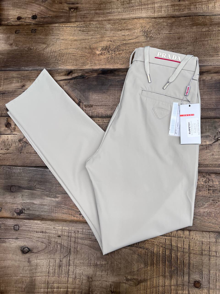 Prada Kırışmayan Kumaş Jogger Pantolon(1361-Taş)