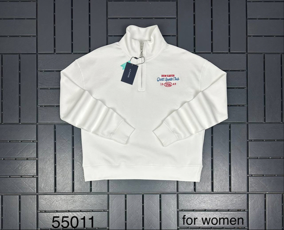 KADIN Gant Yarım Fermuarlı Sweat (55011-Beyaz)