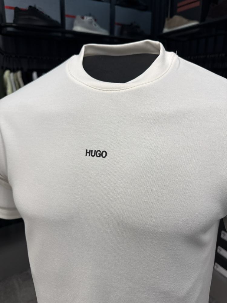 Hugo Boss Yıkamalı Kumaş T-shirt (9017-Bej)