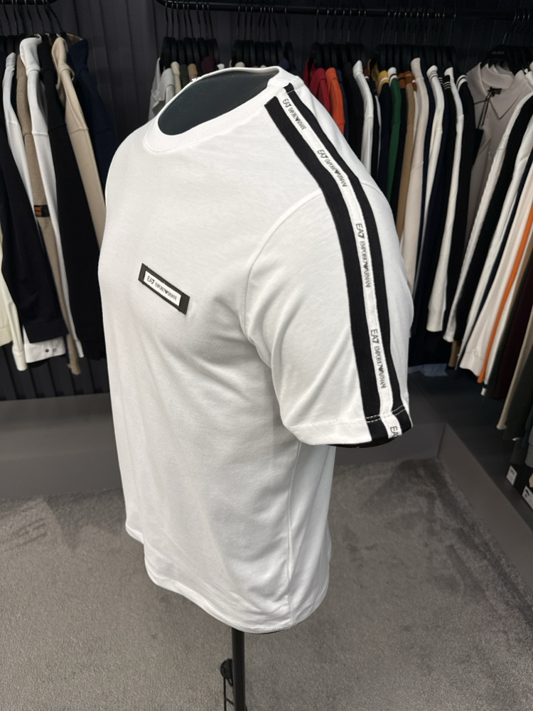 EA7 omuz detaylı T-shirt (26703-Beyaz)