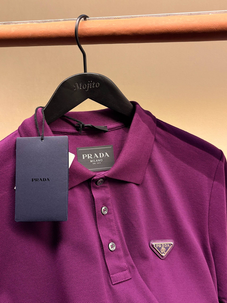 Prada Yeni Logo Polo Yaka (3322-Mürdüm)