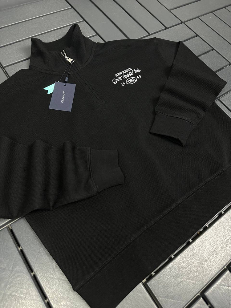 KADIN Gant Yarım Fermuarlı Sweat (55011-Siyah)