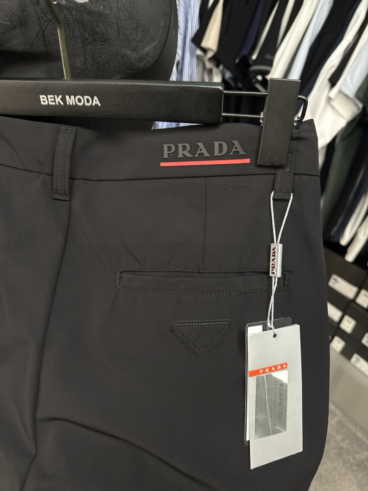 Prada Kırışmayan Kumaş Jogger Pantolon(1362-Siyah)