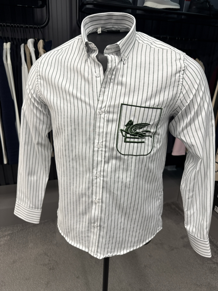  Etro Çizgili Gömlek (2131-Yeşil)