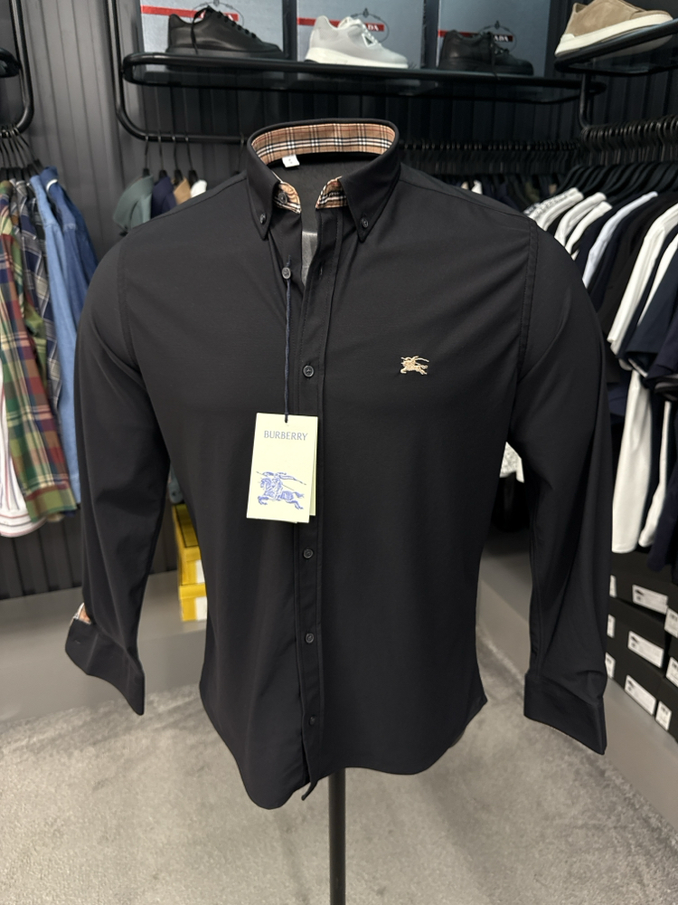 OUTLET ÜRÜNÜ Burberry İthal Kırışmayan Kumaş Gömlek (3911-siyah)